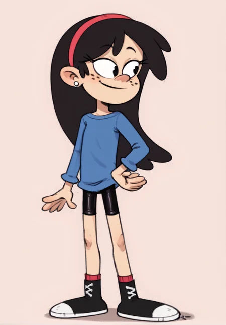 ((score_9)), score_8_up, ((high quality)), ((masterpiece)) BREAK
SidC, 1girl, good hands, five fingered hands, long sleeve shirt, freckles, earring, bike shorts, black hair<lora:Sid_Chang:0.8>