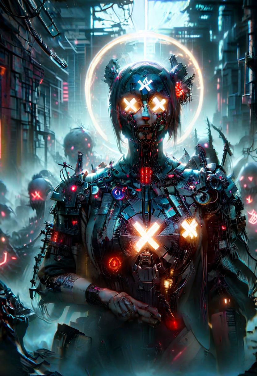 Cyberpunk,sci-fi,dark-fantasy,kodak portrait 400,8k,soft light,volumetric lighting,highly detailed,britt marling style 3/4,portrait photo of a war man cyborg robot in a chemical laboratory + face,face is skullbone with scares,intricate,elegant,highly detailed,devil-armor,2D motifs detailed dark fantasy digital painting,artstation,concept art,smooth,sharp focus,illustration,art by Otomo Katsuhiro and Shir Masamune and Oshii Mamoru. Cosmic light in backfront,