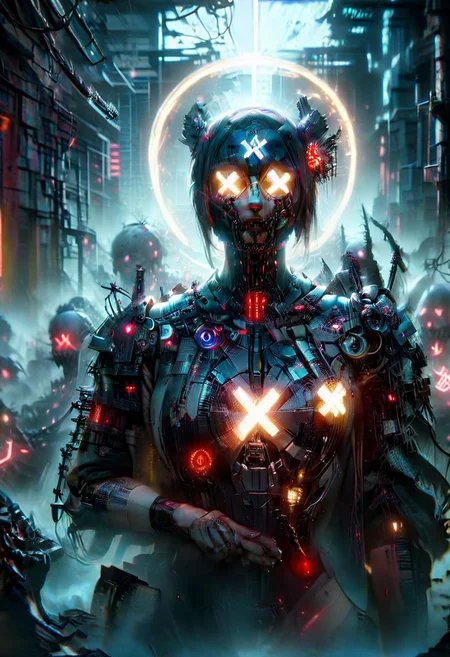 Cyberpunk,sci-fi,dark-fantasy,kodak portrait 400,8k,soft light,volumetric lighting,highly detailed,britt marling style 3/4,portrait photo of a war man cyborg robot in a chemical laboratory + face,face is skullbone with scares,intricate,elegant,highly detailed,devil-armor,2D motifs detailed dark fantasy digital painting,artstation,concept art,smooth,sharp focus,illustration,art by Otomo Katsuhiro and Shir Masamune and Oshii Mamoru. Cosmic light in backfront,