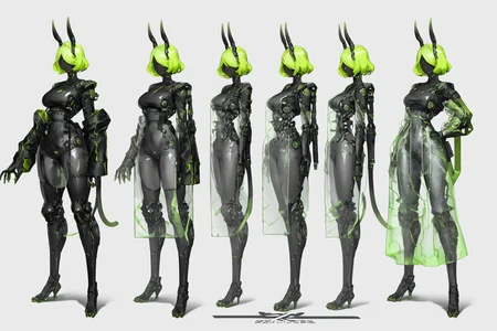 score_9, score_8_up, score_7_up, score_6_up, score_5_up, score_4_up, BREAK, source_anime, solo, 1girl, rating_safe, ((mature female)), ((long green flowing hair)), mechanical parts, (big backwards folded mechanical rabbit ears), mature female, (bunny ears), (animal ears), subdermal port, ((milf, mature female, big breasts)), hexagon lines in skin, naval uniform overcoat, naval uniform, white military uniform, dress_uniform, ribbons, ((red eyes)), bunny tail, rabbit tail, aiguillette, ((green hair)), ascot, ((Ground level (from the side) view Extreme Close shot)), latex pilot suit, shoulder cutout, bunny rabbit Tail, ((hair over one eye, )), digitigrade, clawed feet, minimal clothes, ((metal skin, shiny skin, vampire aesthetic, digital eyes, filled eyes, monochromatic eyes, glowing eyes, colored sclera, red sclera, mechanical eyes, partially shaded face, )), <lora:ECHANIS:1>,  <lora:ArmorPunkV4:1> arm0rpunkv4