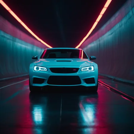 cinematic film still of <lora:casting shadow style v2:1>
a car with neon lights on it driving through a tunnel,no humans,ground vehicle,motor vehicle,car,vehicle focus,sports car , impact, crash, explosion, destruction, strike, wreck, smash, exploding cars, wrecked cars, cinematic shot, film, different color, real, sports car style, shallow depth of field, vignette, highly detailed, high budget, bokeh, cinemascope, moody, epic, gorgeous, film grain, grainy