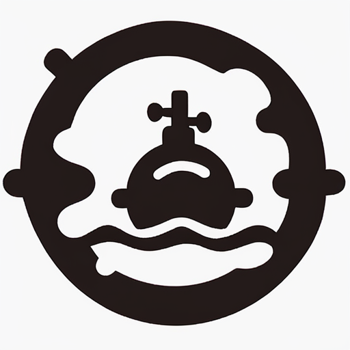 <lora:gmic_bptbv1-000014:1>,93icon\(93ic1\),black and white image of a round submarine in the water,white background and a black and white image of a submarine,solo,simple background,white background,monochrome,no humans,