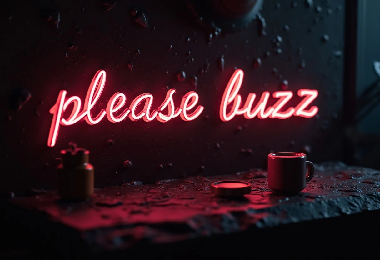 it says "please buzz" in plain text