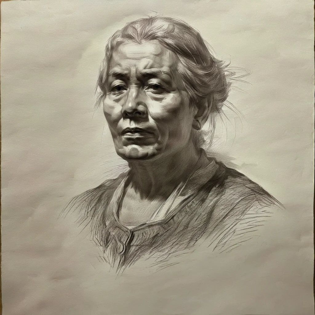 an old women,
sketch for art examination,<lora:sketch_for_art_examination:1>,