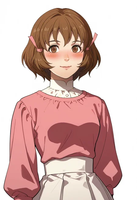 score_9, score_8_up, score_7_up, source_anime BREAK, 1girl,
<lora:minahakuba-cv-richy-v1_pdxl:1> minahakuba, brown eyes, brown hair, short hair, hair ribbon, pink ribbon, pink shirt, white sleeves, long sleeves, white skirt, black thighhighs, white thigh boots
<lora:zs_FE3HPortraitsXL:1> fe3hportraits, upper body, white background, smile, blush