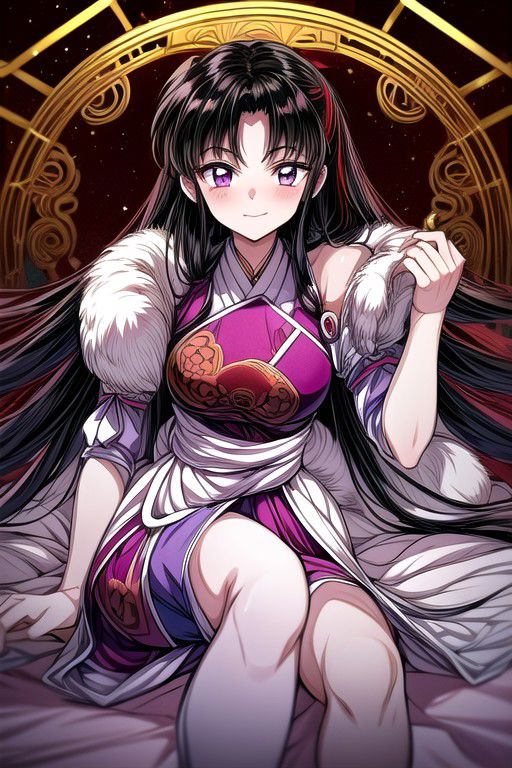 2girls, orphan,  best quality 1girl Setsun4 solo long hair,  (night time) forest background black hair very long hair purple eyes multicolored hair armor (fur trim) (medium body),<lora:EMS-179-EMS:0.800000>,<lora:EMS-293862-EMS:0.800000> bow, hair_bow, hair_tubes, red_bow, brown_hair, long_hair, bangs, ascot, frilled_bow, yellow_ascot, blush, smile, hair_between_eyes, athletic, armor, miko, ,(((intricate outfit,intricate clothes,embroidered outfit,ornate outfit,embroidered clothes,ornate clothes))), laying down, lying down