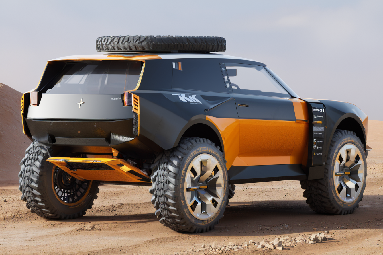 (best quality, masterpiece :1.2),polestar design style,concept OFF ROAD RALLY CAR,future,2D rendering,finely detailed,4k,studio lighting,octane render,product design,<lora:mars666777_Polestar_design_style_v2.0:0.8>,