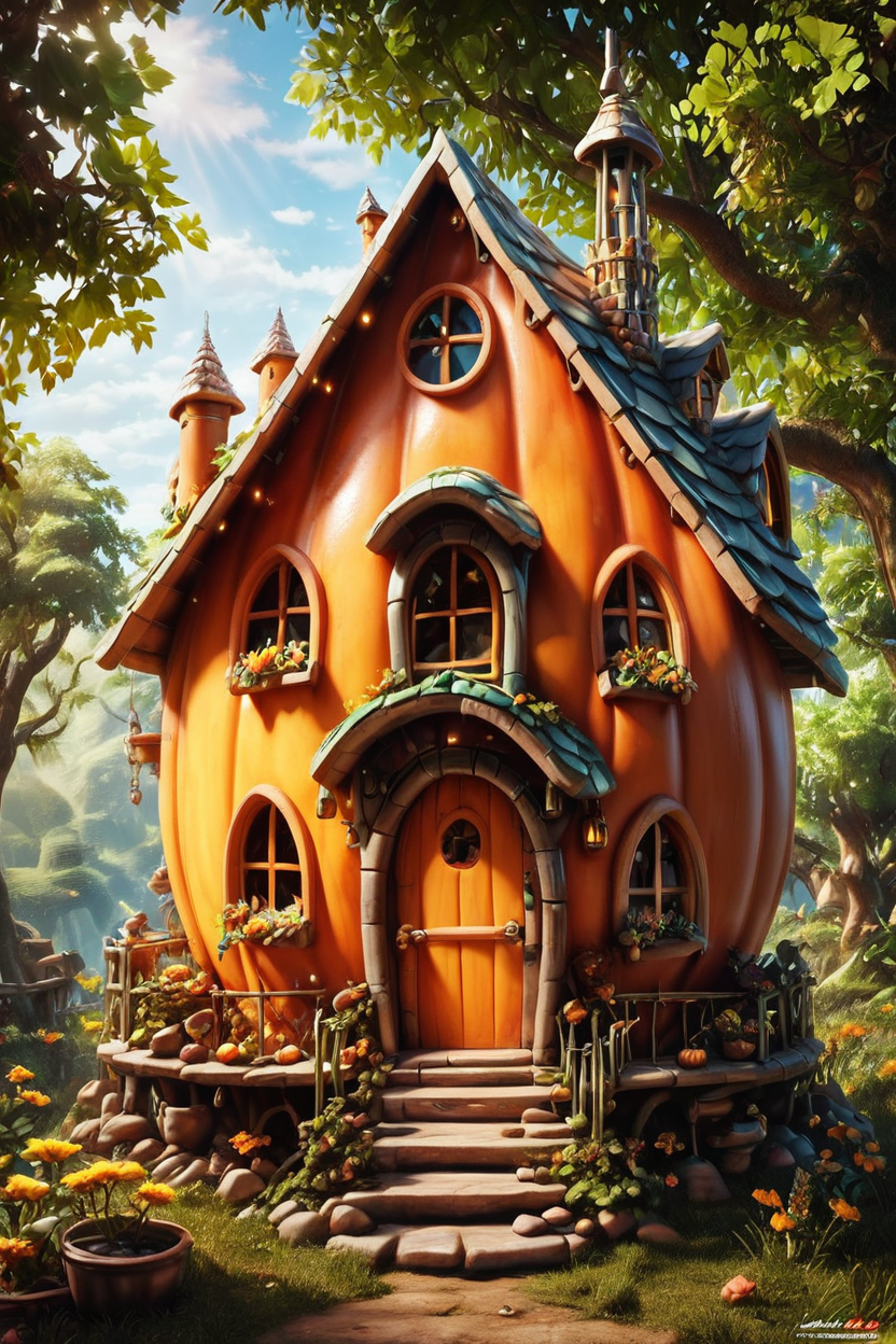 score_9, score_8_up, score_8,  ,,,  zzPumpkinHouse, (stainless steel:1.5),   ,<lora:PumpkinHouse_PDXL_v1:0.8>,  ,,, embedding:zPDXL,  <lora:SDXLFaeTastic2400:0.5>,