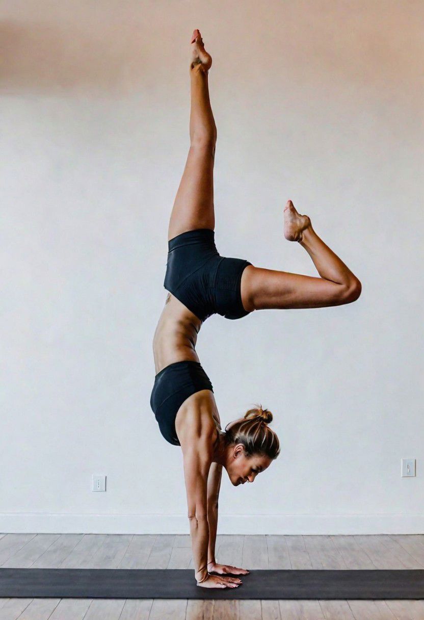 Ultra Realistic, girl, glam, yoga pose,  top-down bottom-up