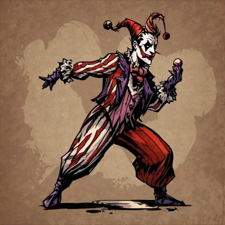 high-definition 8k comicish artwork in dgst artstyle of a young woman in a circus jester outfit, juggling
