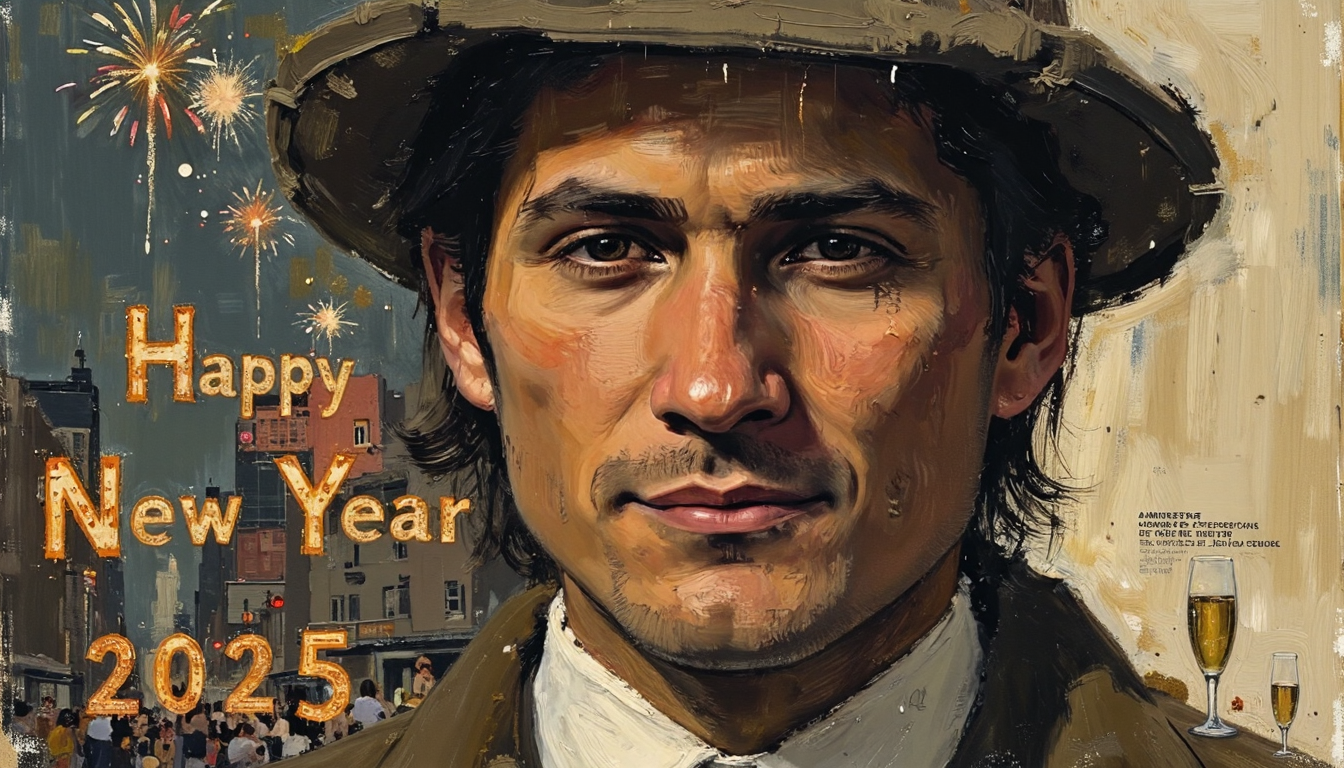 Clip L sketch painting, mvpstrCE style,movie poster from the 1960s, vibrant celebration scene, with fireworks lighting up the night sky in vivid colors, a cheerful crowd gathered in a festive urban square, people holding sparkling champagne glasses, 'Happy New Year 2025' displayed in glowing letters, a joyful and optimistic atmosphere, ultra-detailed 3D cartoon style, with dynamic lighting and a polished festive aesthetic Clip G sketch painting, mvpstrCE style,movie poster from the 1960s, vibrant celebration scene, with fireworks lighting up the night sky in vivid colors, a cheerful crowd gathered in a festive urban square, people holding sparkling champagne glasses, 'Happy New Year 2025' displayed in glowing letters, a joyful and optimistic atmosphere, ultra-detailed 3D cartoon style, with dynamic lighting and a polished festive aesthetic