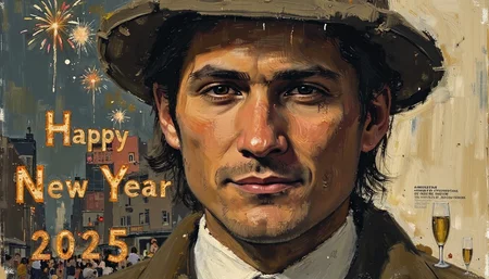 Clip L sketch painting, mvpstrCE style,movie poster from the 1960s, vibrant celebration scene, with fireworks lighting up the night sky in vivid colors, a cheerful crowd gathered in a festive urban square, people holding sparkling champagne glasses, 'Happy New Year 2025' displayed in glowing letters, a joyful and optimistic atmosphere, ultra-detailed 3D cartoon style, with dynamic lighting and a polished festive aesthetic Clip G sketch painting, mvpstrCE style,movie poster from the 1960s, vibrant celebration scene, with fireworks lighting up the night sky in vivid colors, a cheerful crowd gathered in a festive urban square, people holding sparkling champagne glasses, 'Happy New Year 2025' displayed in glowing letters, a joyful and optimistic atmosphere, ultra-detailed 3D cartoon style, with dynamic lighting and a polished festive aesthetic