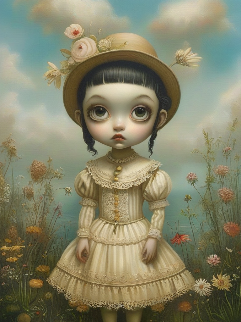 masterpiece,best quality,portrait of boy,Style of Mark Ryden,digital painting,<lora:tbh76-sdxl:1>,