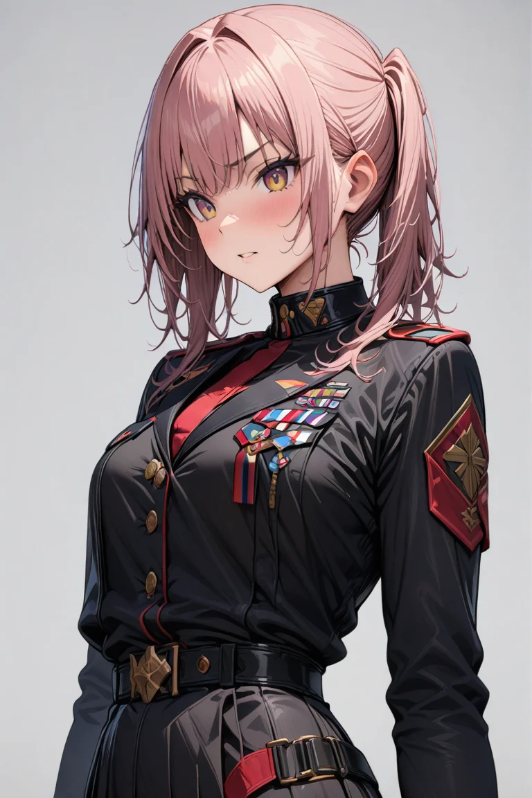 (masterpiece), (high detail),1girl, solo, girl wear obilonian empire military uniform, obilonian empire, obilonian empire military uniform , white background, <lora:Obilonian_Empire_Military_Uniform_r1:0.8>, high detail outfit, focus outfit