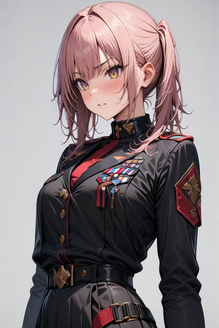 (masterpiece), (high detail),1girl, solo, girl wear obilonian empire military uniform, obilonian empire, obilonian empire military uniform , white background, <lora:Obilonian_Empire_Military_Uniform_r1:0.8>, high detail outfit, focus outfit