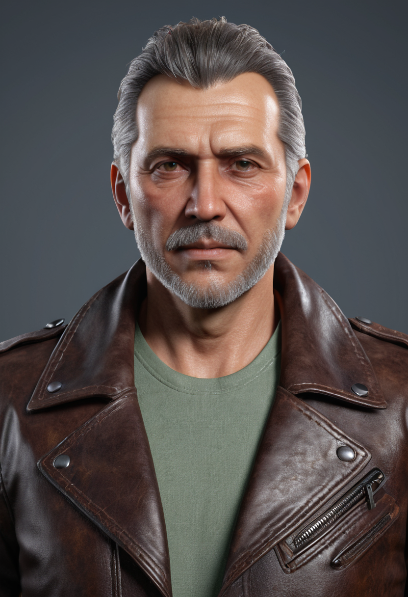 3D render middle aged man in leather jacket portrait, 
<lora:3DNextGen_JRPG_KMMO_Dim32:1>