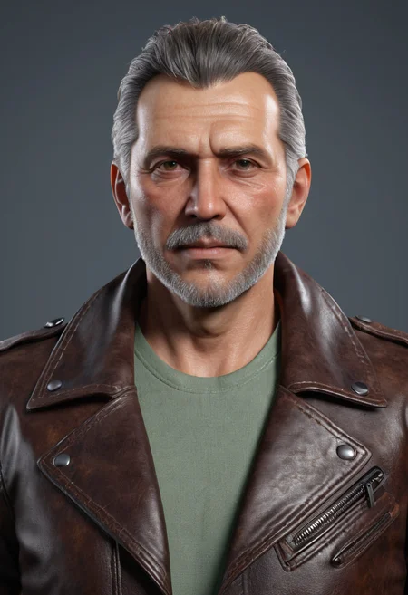 3D render middle aged man in leather jacket portrait,
<lora:3DNextGen_JRPG_KMMO_Dim32:1>