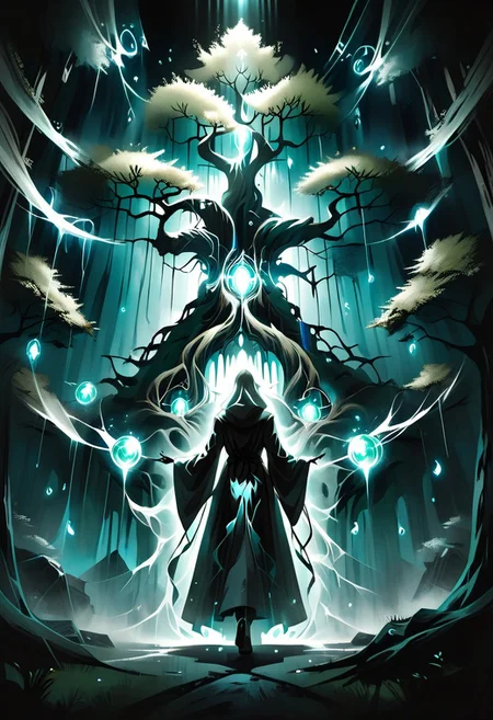 <lora:Portals and Gateways:1>, <lora:Nature Magic - Grimoire:1>, ((magic portal)), glow gateways, big tree, gigantic glow portal, Nature Magic, naturemagic, fantasy, magical energy, a giant tree with spreading branches in the hollow of which there is a luminous portal where monks walking the line enter,(line of ghosts monks), ((ghosts of Buddhist monks walk in line into the tree)),
graphic style of novel comics,dark novel style, comic, 2d, 8k, hyperrealism, masterpiece, high resolution, best quality, ultra-detailed, super realistic, Hyperrealistic art, high-quality, ultra high res, highest detailed, lot of details, Extremely high-resolution details, incredibly lifelike, colourful, soft cinematic light,
