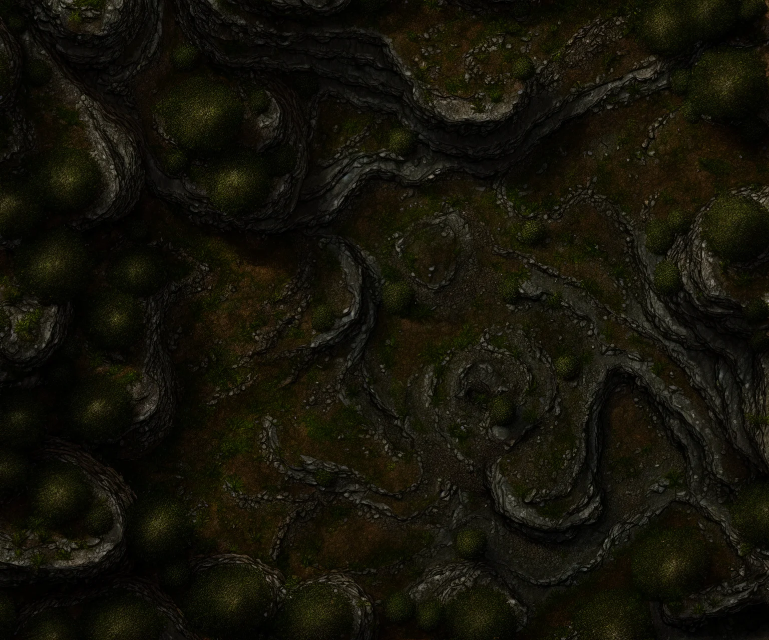 battlemap outdoor forest trees ridges