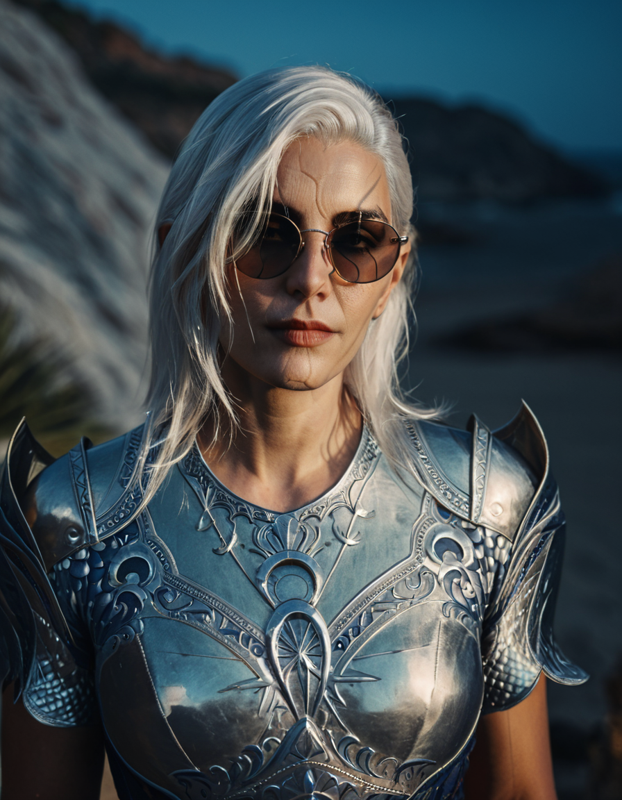 cinematic still nightsonglora, woman, portrait, silver hair, summer dress, sunglasses . emotional, harmonious, vignette, 4k epic detailed, shot on kodak, 35mm photo, sharp focus, high budget, cinemascope, moody, epic, gorgeous, film grain, grainy, nightsonglora, woman, portrait, silver hair, summer dress, sunglasses, cinematic, highly detailed, dramatic light, sharp focus, mystical, elegant, perfect intricate, dynamic, rich deep colors, ambient background, professional, stunning, attractive, great composition, creative, beautiful, symmetry, striking, iconic, fantastic, epic, best, futuristic, surreal, inspired