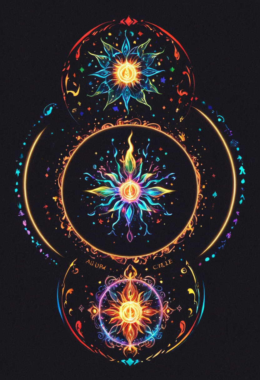 anime artwork <lora:R0k00bstr0ctHD:1>,r0k00bstr0cthd,r0k00bl0ckb0ckgr00ndhd,(shiny, fire, multicolored, black background, glowing, magic circle, aura), . anime style, key visual, vibrant, studio anime,  highly detailed