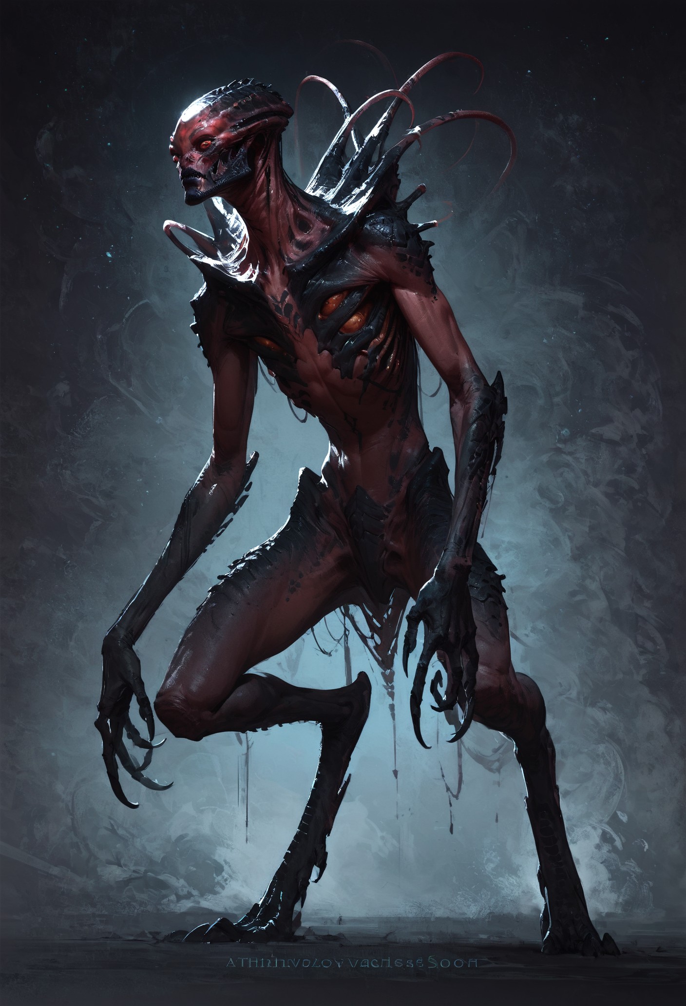 score_9, score_8_up, score_7_up,  alien creature, otherworldly, black scales, thin eyes, red theme, black background  <lora:pony/twilight_style:0.8> concept art, realistic <lora:pony/alien_concept_art:0.8> <lora:sdxl/sinfully_stylish_sdxl> <lora:pony/potat_alienfier:-0.8>