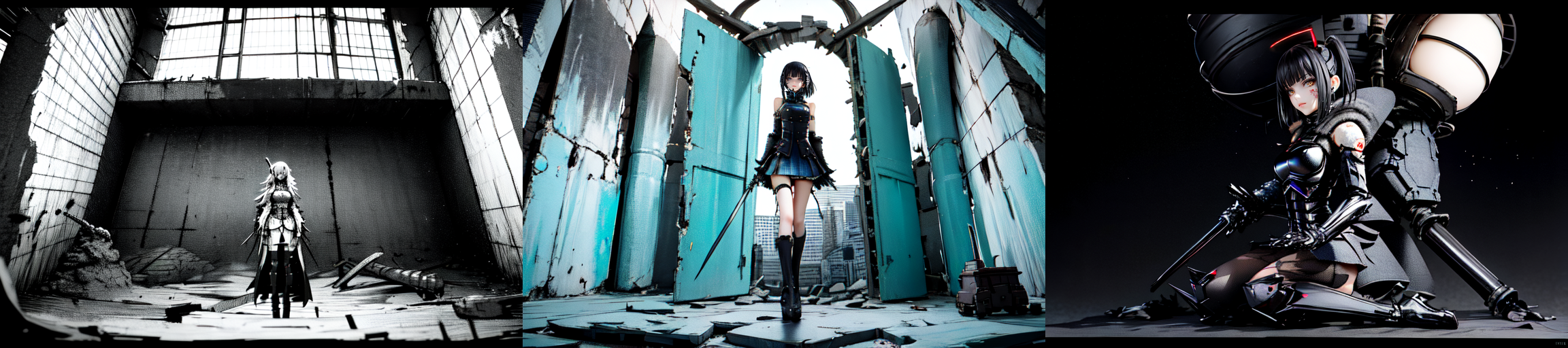 highly insanely detailed, masterpiece, top quality, best quality, highres, 4k, 8k, RAW photo, (very aesthetic, beautiful and aesthetic), 
__lazy-wildcards/subject/env-bg/nihei_tsutomu-blame-env/prompts__, 
<lora:ABARA:0.8>, 
(1girl:1.3), 
solo focus, 
__lazy-wildcards/dataset/background__,âââ