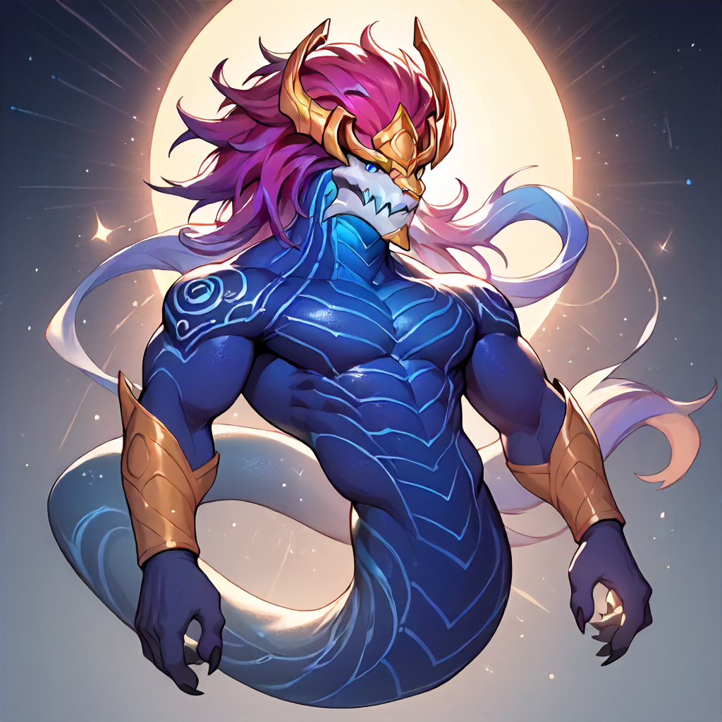 score_9, score_8_up, score_7_up, score_6_up,  <lora:Aurelian_Sol:.9> aurelion sol, eastern dragon, 1boy, solo, bara, blue eyes, colored skin, full body