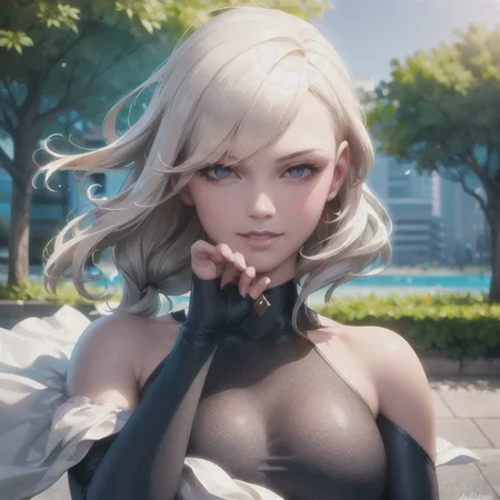 artgerm, 1girl, white hair, masterpiece, detailed, realistic, <lora:supergirl_v2b:0.6>