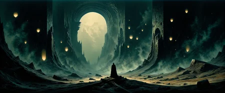 is this the beginning or the end?
your fate's in the palm of my hands,
betwixt the light and the void within the heart of the front,
beyond the reaches of god, smothered in triumph and loss,
alas, the nightmare nears its end,
as the hourglass drains of its sand,
betwixt the light and the void,
beyond the reaches of god,
i am worthy of the conquering of all,
ignition of the fuse, the kingdom to fall, <lora:style-dark_landscapes-flux-by_andreac75:0.96> <lora:style-fantastic_landscapes-flux-by_artifyai:0.8> <lora:image_enhancer-flux-by_dever:0.8>