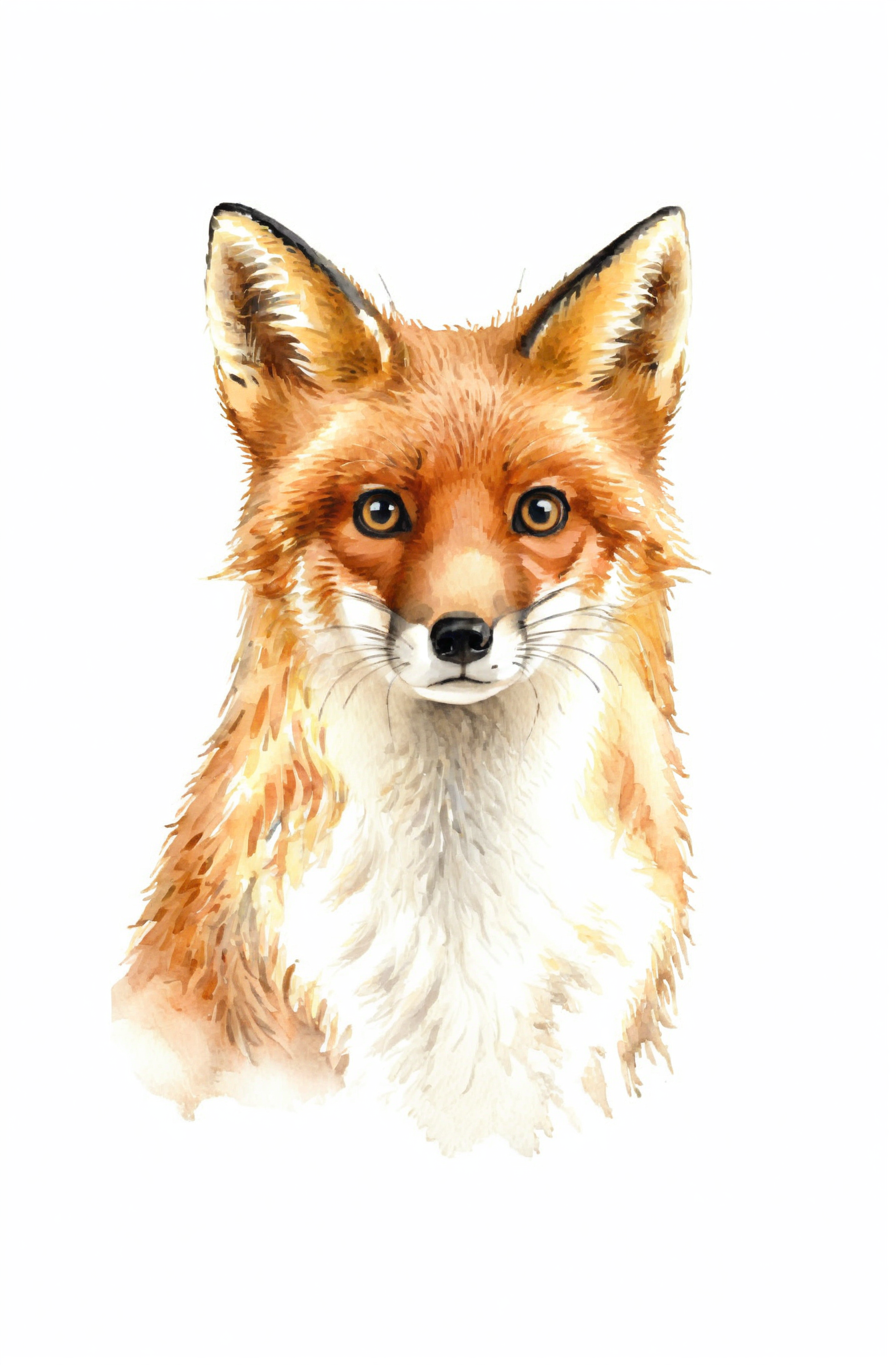 <lora:æ°´å½©:0.7>,fox,cute,no humans,white background,animal,simple background,watercolor_(medium),, masterpiece, best quality,