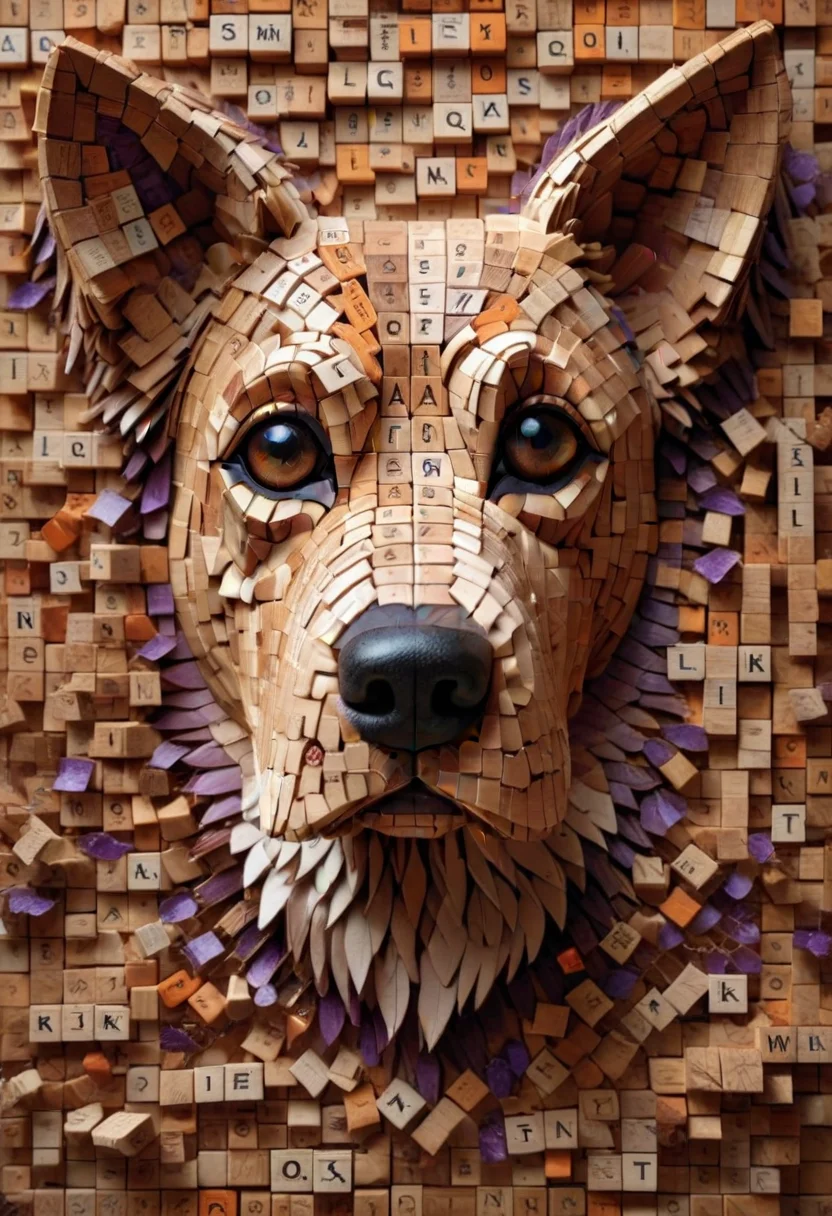 reality-shot, realism, realistic photography of a very detailed scrabblestyle Blink Dog, awesome appearance, magical landscape with enchanted elements, fantasy art style, purple, red, orange theme, intricate details, ultra sharp, exquisite detail, flawless composition, vivid colors, masterpiece, exciting background <lora:scrabblestyleXL_LoRA:1>