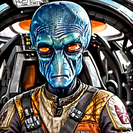 comic a male duros alien dressed like an X-wing pilot <lora:duros_alpha2-000006:1> . graphic illustration, comic art, graphic novel art, vibrant, highly detailed