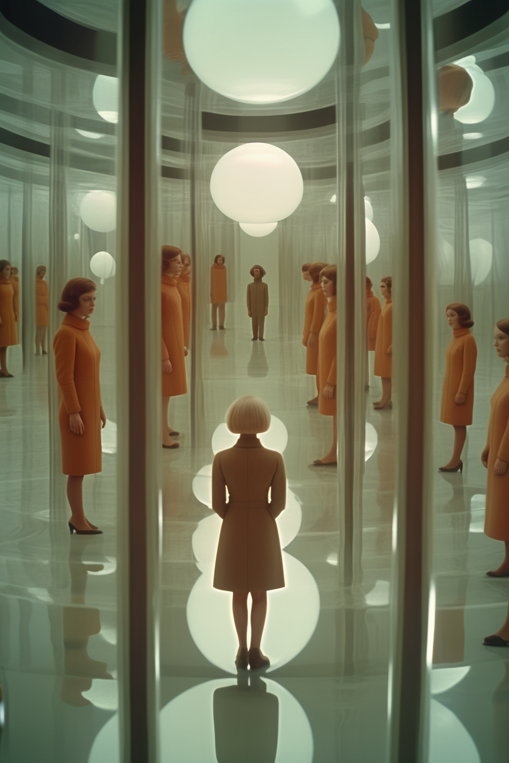 <lora:Director Stanley Kubrick style:1>Director Stanley Kubrick style - Simplicity, Film still, 2060s, Real photo, realistic photograph, Scientific and technological sense, Symmetrical composition,  reality, The era of virtualization, Floating transparent screen, Realism, futurism, high quality, best quality, 16k
