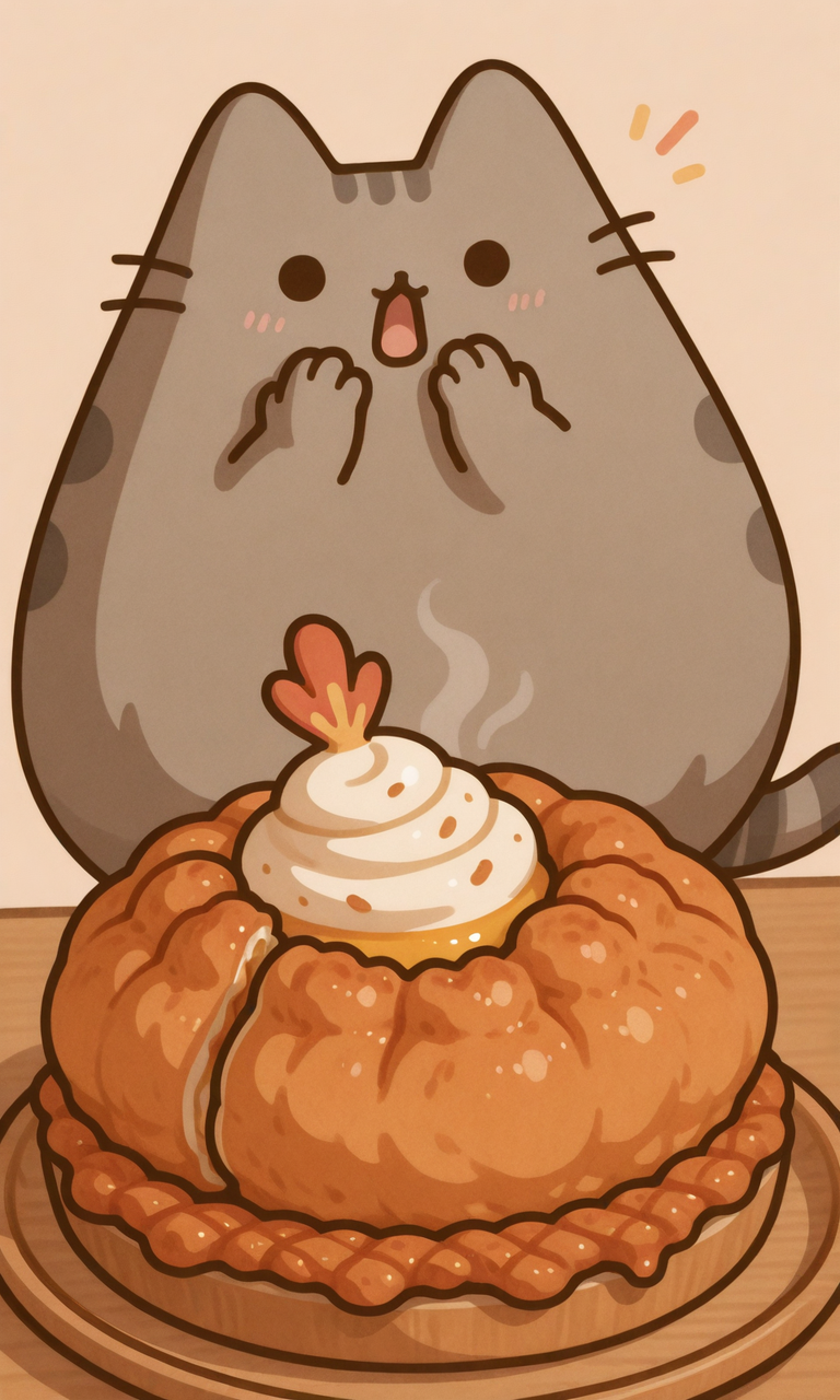 embedding:IllusP0s, delicious food, surprised, hands on own face, food focus, no humans, pusheen, chicken tikka, naan<lora:delicious food_illustrious.safetensors:1.0:1.0> <lora:PusheenIXL.safetensors:1:1>