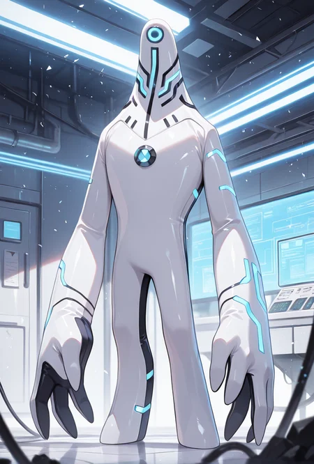 <lora:upgrade-08:1> upgrade, solo, no humans, neon trim, white strips, no humans,, medical lab, white neon lights, white floors, triangular body, triangles, futuristic, triangular particles, masterpiece, best quality, amazing quality, very aesthetic, absurdres, newest,