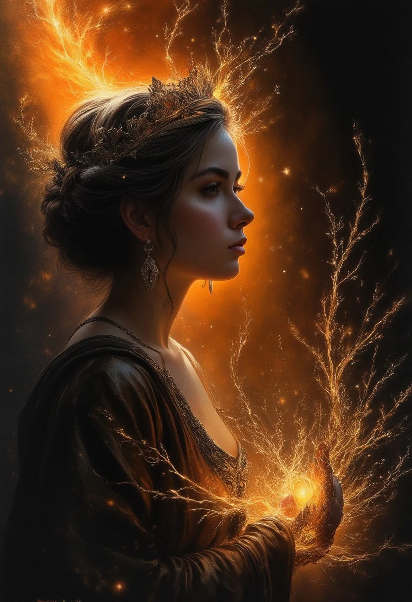 Pastel, drawing with dry chalk, colored chalk, cinematic style,
Silhouette Art, breathtaking ( absurdres divine aesthetic Fairy extravaganza alcohol ink sketch). amazing, fine, detailed, masterpiece, lovely, charming, awe-inspiring, radiant, magnificent. (all dark hues and fine vibrant orange glowing smoldering accent and shiny gold color scheme:1.02). glossy. award-winning, professional, highly detailed . extremely high-resolution details, photographic, realism pushed to extreme, fine texture, incredibly lifelike, high contrast, well defined.