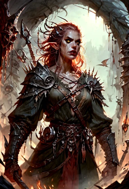 score_9, score_8_up, 8, score_7_up, score_6_up, solo, dungeons and dragons monster , dutch angle, FFAOR, dungeons and dragons, ab0m