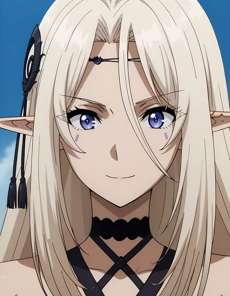 <lora:Beatrice_v2:1>beatrice_eminence, 1girl, solo, upper body, face, anime coloring, smile, closed mouth, choker,