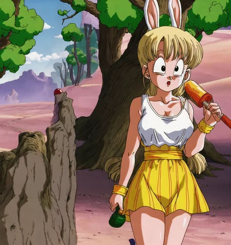 masterpiece, best quality, akiratoriyama art style, a girl wearing a bunny suit walking in a desert crying,