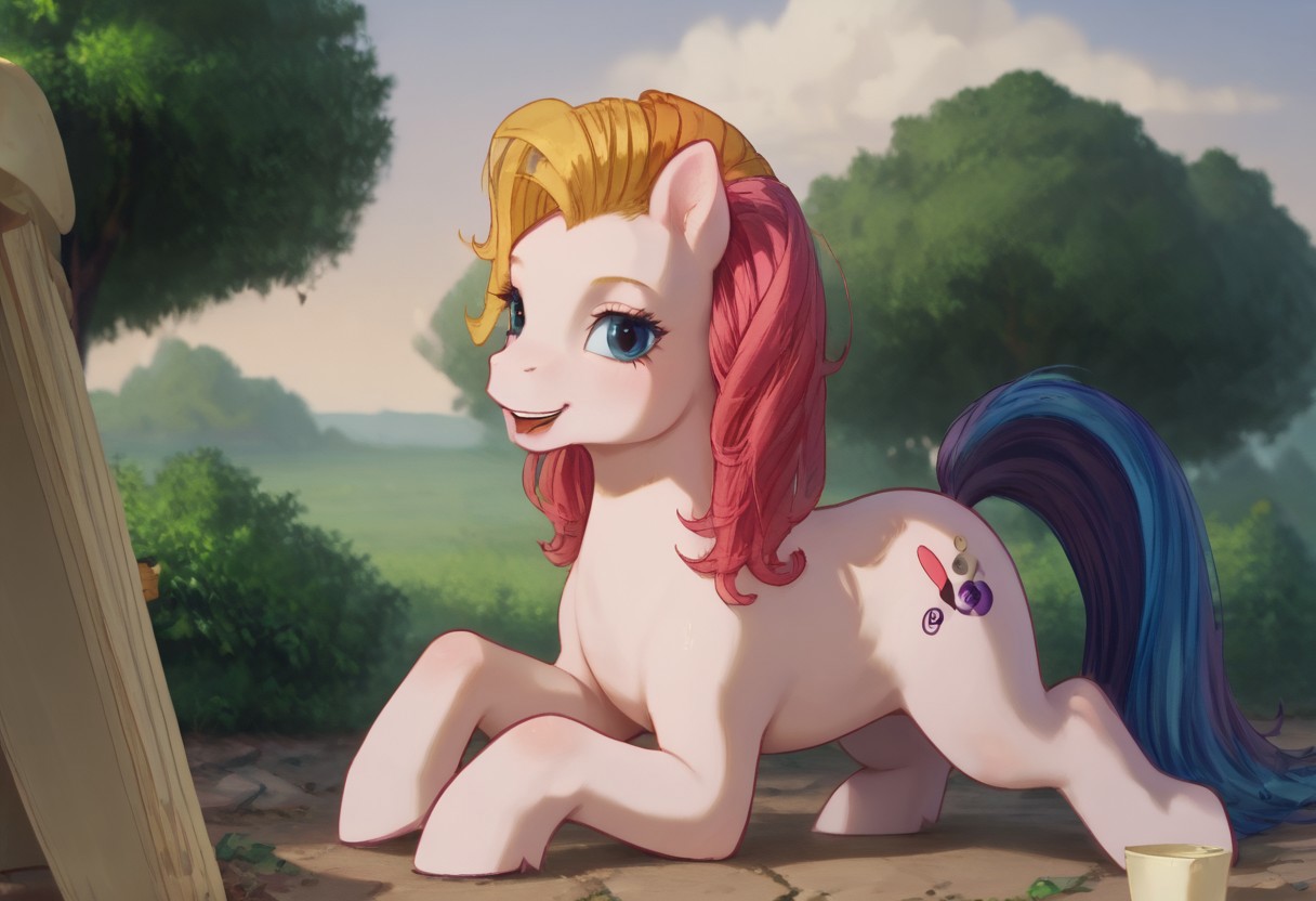 score_9, score_8_up, score_7_up, score_6_up, score_5_up, score_4_up, detailed background
outdoors, park
Toola-Roola mlp, feral, pony, multicolored hair, slim, seductive, break.
looking at viewer, 3/4 side view, lying on ground