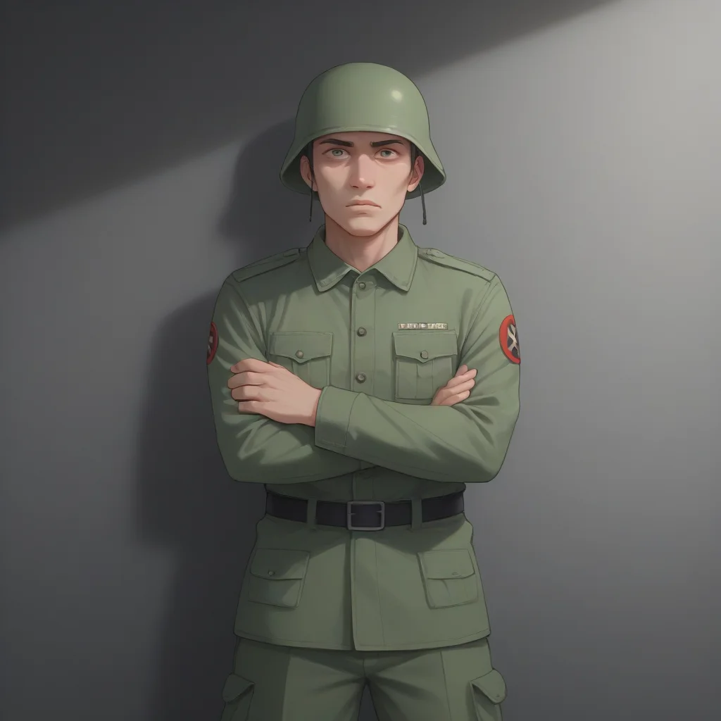score_9, score_8_up, score_7_up, best quality, masterpiece, source_anime, zPDXL, zPDXL_xxx, BREAK
in city of ruin
1boy,  <lora:rebelsoldier:1>military uniform, rebelsoldier, green helmet, no eyes, <lora:add-detail-xl:1> <lora:detail_eyes:0.5>, standing with crossed arms and raised eyebrow, indicating skepticism