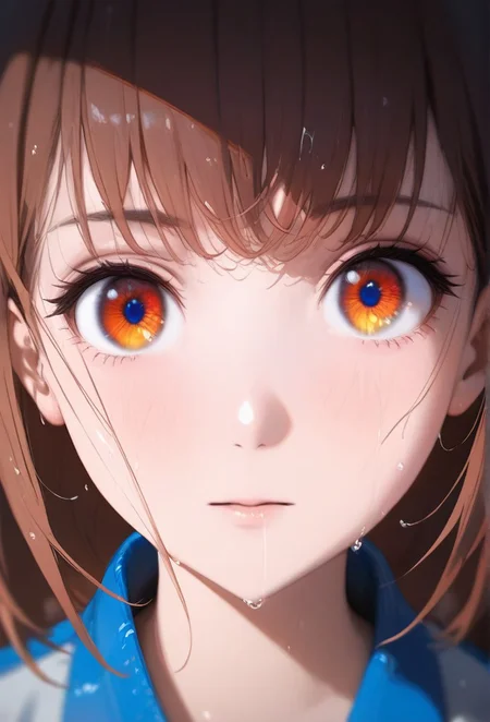 1girl, solo, facing viewer, detail1eye, desaturated, noise, blur, low contrast, wet, shiny skin, shiny, , , (Fujiwara_Chika:1.3), zPDXL3,SimplePositiveXLv2, masterpiece, detailed face, action shot, perfect eyes, detailed eyes, realistic eyes, solo, high resolution, ultra-detailed, 4K, perfection, chest exposed, highest quality, dynamic pose, perfect anatomy, lean, masterpiece, best quality, high res, illustration, extremely detailed, 8k, wallpaper