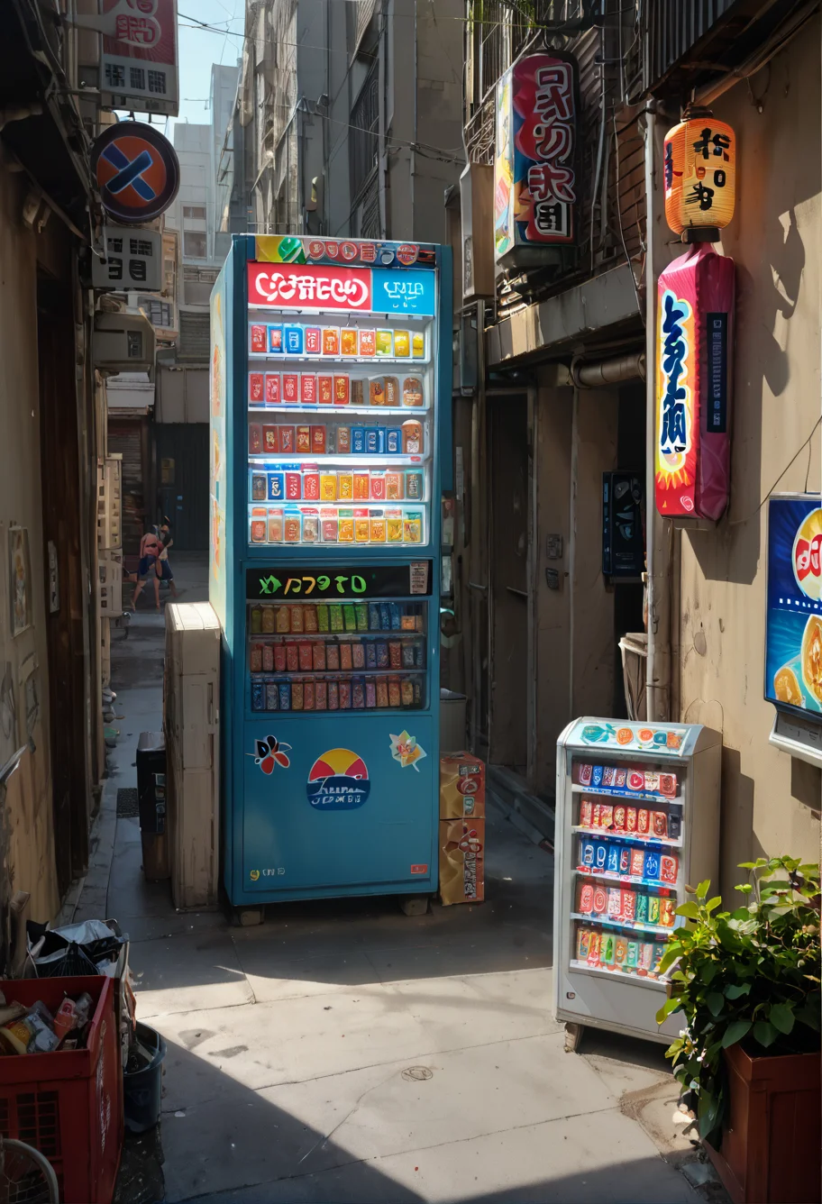 score_9,score_8_up,score_7_up,8k,,ruanyi0727,outdoors,alley,vending machine,lantern,storefront,<lora:0727 japanese street_v1_pony:1>