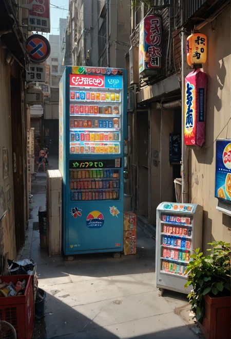 score_9,score_8_up,score_7_up,8k,,ruanyi0727,outdoors,alley,vending machine,lantern,storefront,<lora:0727 japanese street_v1_pony:1>