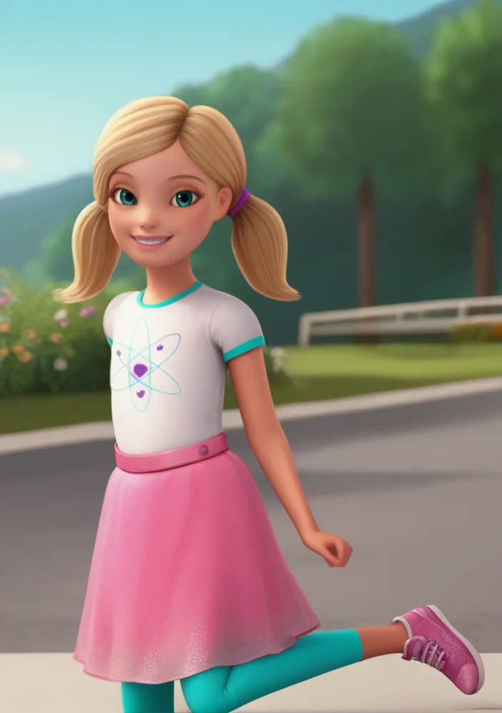 score_9, score_8_up, score_7_up, score_6_up, source_cartoon, 1girl, solo,
chelsea_roberts, twintails, aqua eyes, blonde hair, white shirt, short sleeves, pink skirt, leggings, female child, outdoors, dress, looking at viewer, smile, dynamic pose, volumetric lighting , cinematic ,
<lora:Chelsea_roberts:1><lora:hand 4:1>perfection,