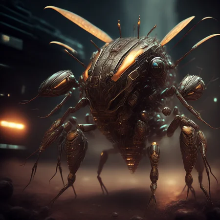 photo Mechanical Alien Invasion, I welcome our new Insect Overlords (InsectOverlords style:1) <lora:djzInsectOverlords:0.8)