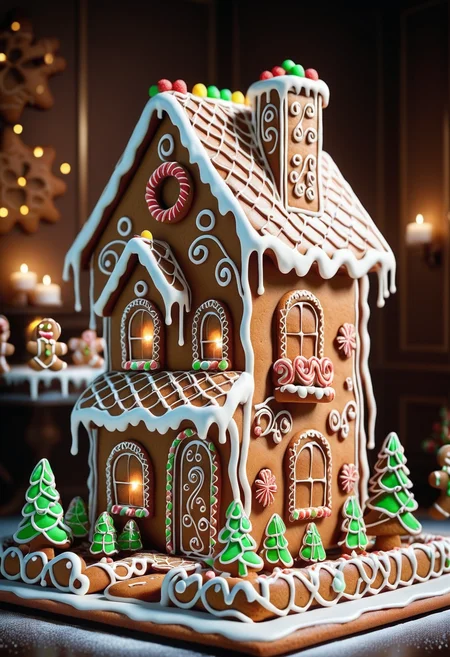Game art, "The heat is on.", background is Koror, masterpiece, wallpaper engine, very inspirational, <lora:GingerbreadStyle_epoch_10:0.8> Gingerbread, icing, perfect composition, luxurious, luxury, striking, cinematic light