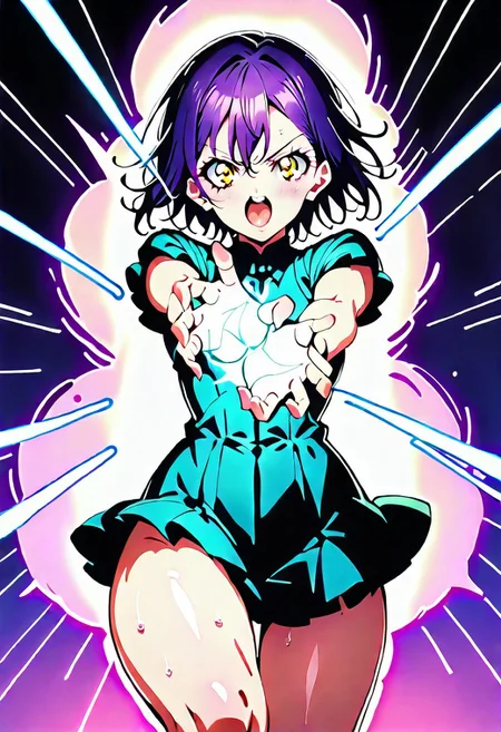 score_9, score_8_up, score_7_up 
   , masterpiece, beautiful,1 girl, wide hips, dress, Kamehameha-Trow,SHARP laser beam,energy beam out of hands moving forward,outstrecthed arms, claw gesture,