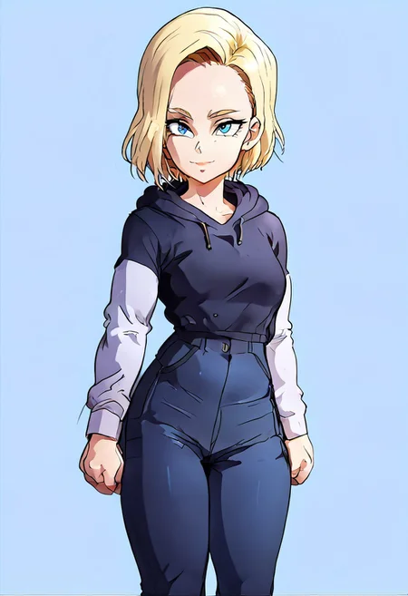 score_9, score_8_up, score_7_up, detailed face,(perfect face), Expressiveh, RealCartoon3D_STYLE_ownwaifu, (cute nose), takeda hiromitsu style, rating:questionable,  (Young woman with face hidden by skintight hoodie), Bright blue skintight hoodie, Athletic shoes and pants, Playful and confident stance,  Sports field in the background, nsfw, naughty smile, (midriff),  slanted bobcut, blonde hair, blue eyes,